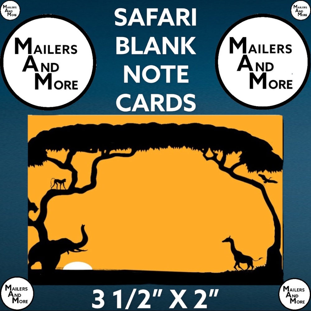 50 Safari Note Cards, Thank You Cards